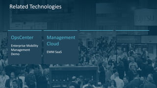 4 © 2014 CA. ALL RIGHTS RESERVED.
Management
Cloud
EMM SaaS
Related Technologies
OpsCenter
Enterprise Mobility
Management
Demo
 