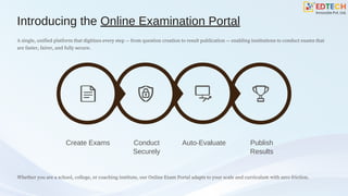 Smart Online Exam Portal for Fast, Secure, and Scalable Education | PDF