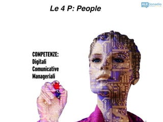 Le 4 P: People
COMPETENZE:
Digitali
Comunicative
Manageriali
 