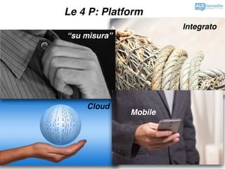 Le 4 P: Platform
Integrato
Cloud
“su misura”
Mobile
 