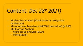 Multi Group Moderation Smart-PLS_Notes_28_12_2021 in a Nutshell | PPTX