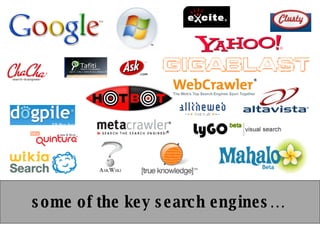 some of the key search engines… 