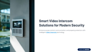 Video Intercom Singapore | Smart Access Control Systems | PDF