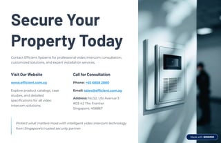 Video Intercom Singapore | Smart Access Control Systems | PDF
