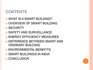 Smartbuilding Conclusion Smart buildings | PPTX