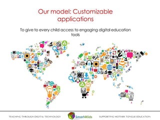 Our model: Customizable
applications
To give to every child access to engaging digital education
tools
 
