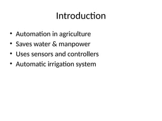 Smart Agriculture System: Automated Irrigation for Water Conservation ...