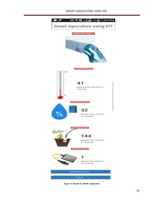 SMART AGRICULTURE USING IOT
23
Figure 15 Results by Mobile Application
 