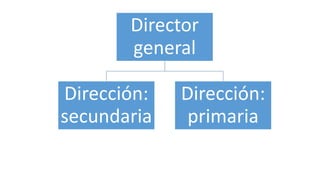 Director
general
Dirección:
secundaria
Dirección:
primaria
 