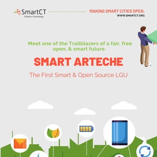 SMART ARTECHE
Meet one of the Trailblazers of a fair, free
open, & smart future.
The First Smart & Open Source LGU
WWW.SMARTCT.ORG
MAKING SMART CITIES OPEN.
 