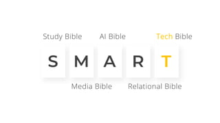 S M A R T
Study Bible
Media Bible
AI Bible
Relational Bible
Tech Bible
 