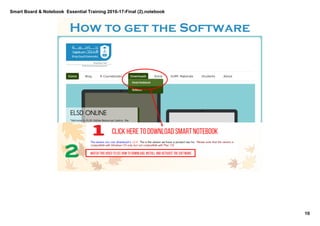 Smart Board & Notebook  Essential Training 2016­17­Final (2).notebook
10
S Elkilany
How to get the Software
 