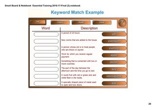 Smart Board & Notebook  Essential Training 2016­17­Final (2).notebook
29
S Elkilany
Keyword Match Example
 