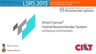 Smart Canvas®
Hybrid Recommender System
Architecture and Evaluation
Gilmar Souza
Gabriel Moreira
 