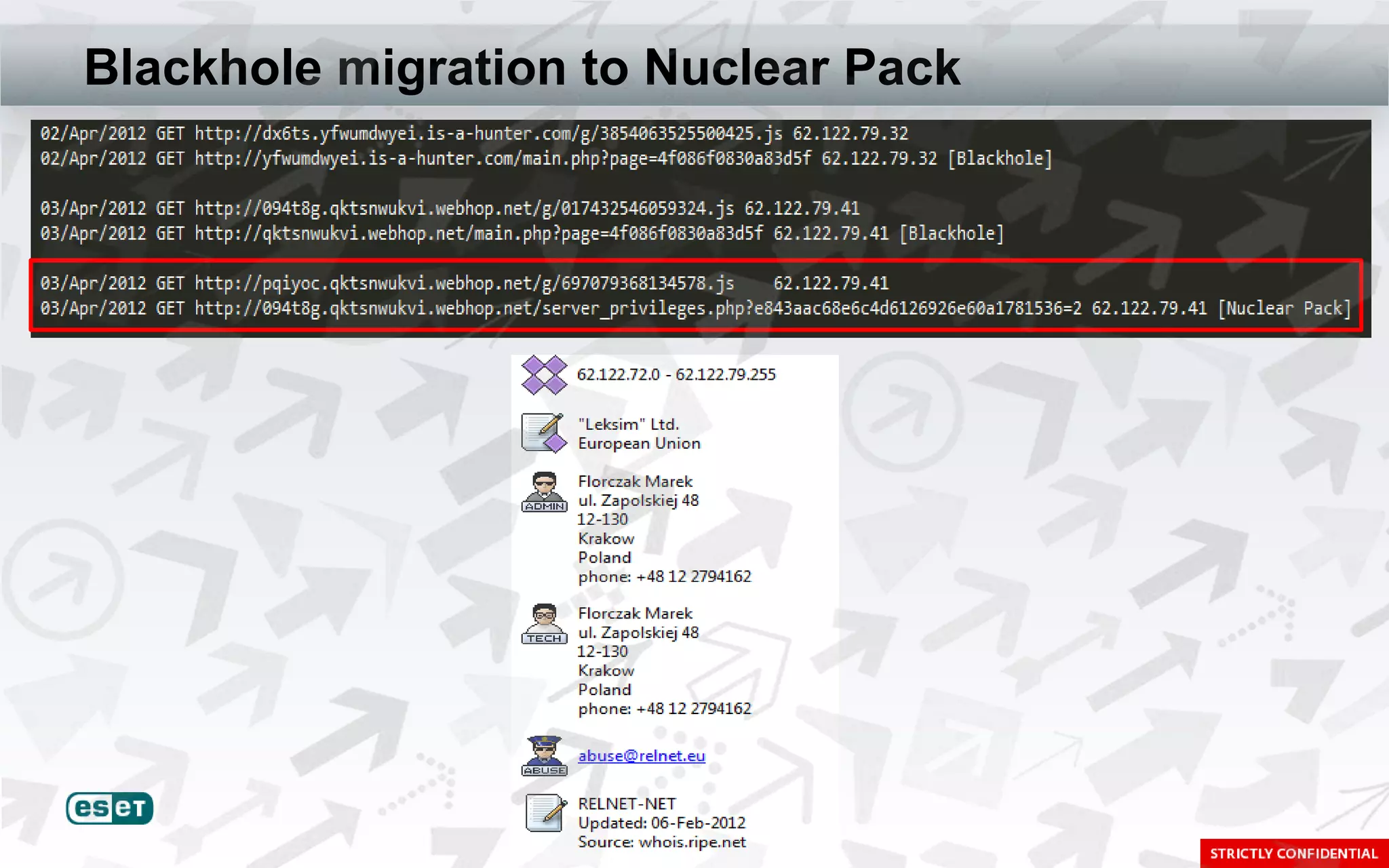 Blackhole migration to Nuclear Pack
 