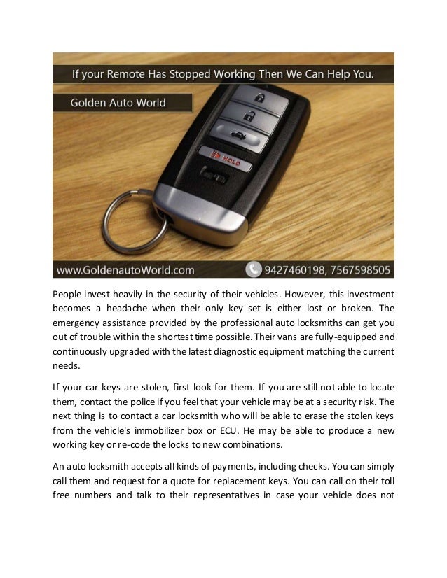 Smart Car Key Maker in Vadodara Smart Car Key Maker Golden Auto World