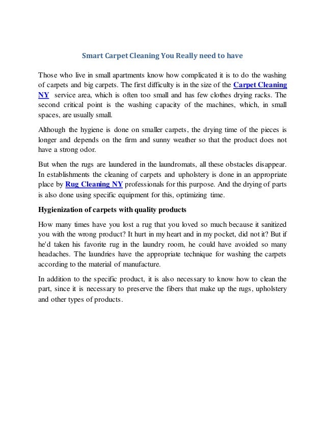 Smart Carpet Cleaning You Really Need To Have