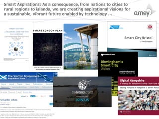 Smart Aspirations: As a consequence, from nations to cities to
rural regions to islands, we are creating aspirational visions for
a sustainable, vibrant future enabled by technology …
 