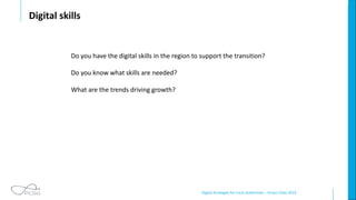 Digital Strategies for Local Authorities – Smart Cities 2019
Digital skills
Do you have the digital skills in the region to support the transition?
Do you know what skills are needed?
What are the trends driving growth?
 
