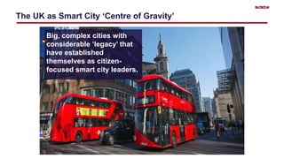 The UK as Smart City ‘Centre of Gravity’
Big, complex cities with
considerable ‘legacy’ that
have established
themselves as citizen-
focused smart city leaders.
 