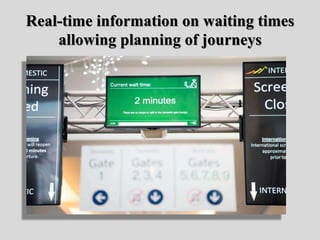Real-time information on waiting times
allowing planning of journeys
 