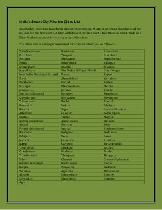 Smart Cities Mission- A list of India's smart cities as of 2022.pdf
