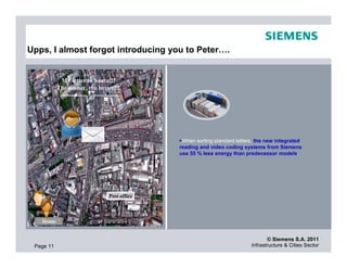 Upps, I almost forgot introducing you to Peter….


            My letter to Santa!!!
           The sooner, the better!!!




                                              When sorting standard letters, the new integrated
                                             reading and video coding systems from Siemens
                                             use 55 % less energy than predecessor models.




                               Post office



   Home


                                                                                 © Siemens S.A. 2011
 Page 11                                                                  Infrastructure & Cities Sector
 