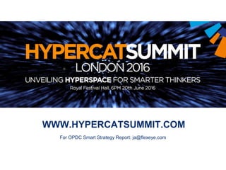 WWW.HYPERCATSUMMIT.COM
For OPDC Smart Strategy Report: ja@flexeye.com
 