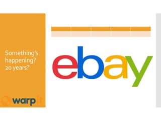 Something’s
happening?
20 years?
 