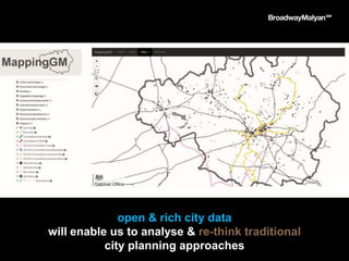 open & rich city data
will enable us to analyse & re-think traditional
city planning approaches
 