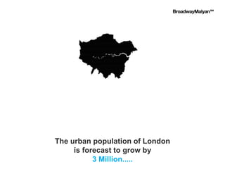 The urban population of London
is forecast to grow by
3 Million.....
 