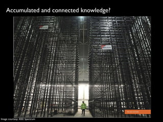 Accumulated and connected knowledge?
32
Image courtesy: IEEE Spectrum
 
