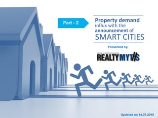 Property demand
influx with the
announcement of
SMART CITIES
 