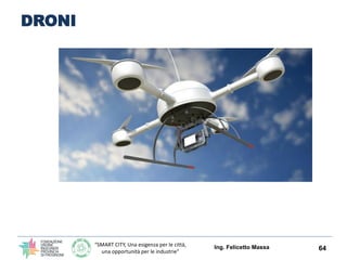 “SMART CITY, Una esigenza per le città,
una opportunità per le industrie”
DRONI
Ing. Felicetto Massa 64
 