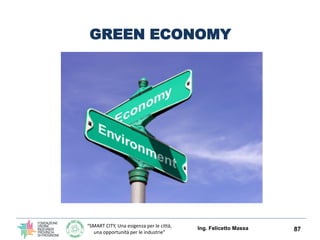 “SMART CITY, Una esigenza per le città,
una opportunità per le industrie”
GREEN ECONOMY
Ing. Felicetto Massa 87
 