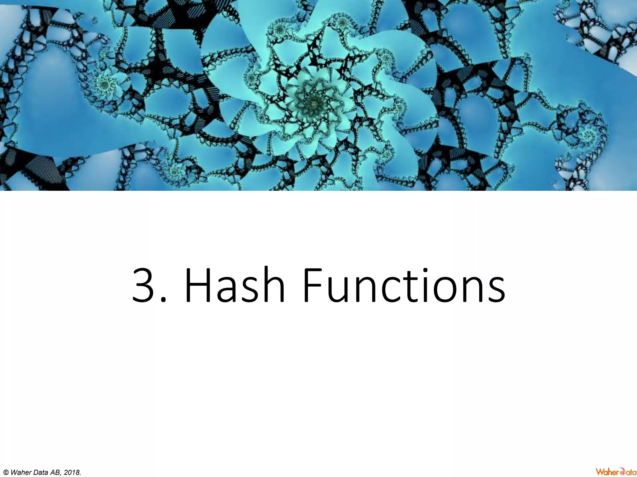 © Waher Data AB, 2018.
3. Hash Functions
 