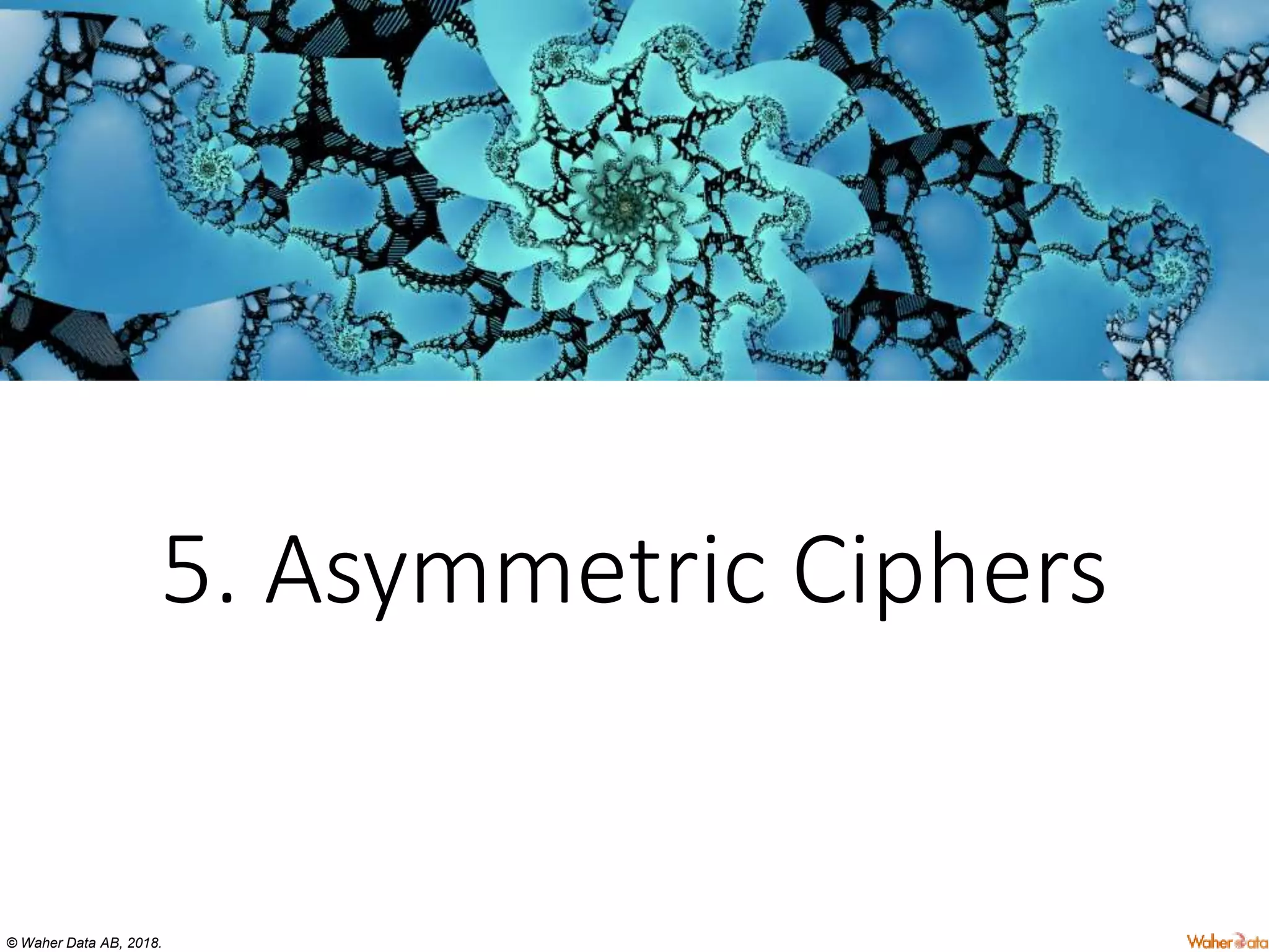 © Waher Data AB, 2018.
5. Asymmetric Ciphers
 