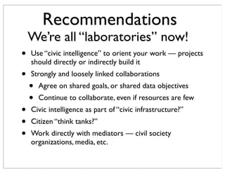 Smart city + smart citizens = civic intelligence ?? from Smart City ...