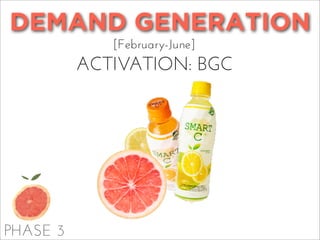 PHASE 3
DEMAND GENERATION
[February-June]
ACTIVATION: BGC
 