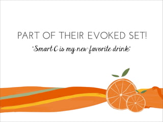 ”Smart C is my new favorite drink”
PART OF THEIR EVOKED SET!
 