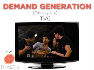 PHASE 3
DEMAND GENERATION
[February-June]
TVC
 