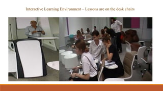 Interactive Learning Environment – Lessons are on the desk chairs
 