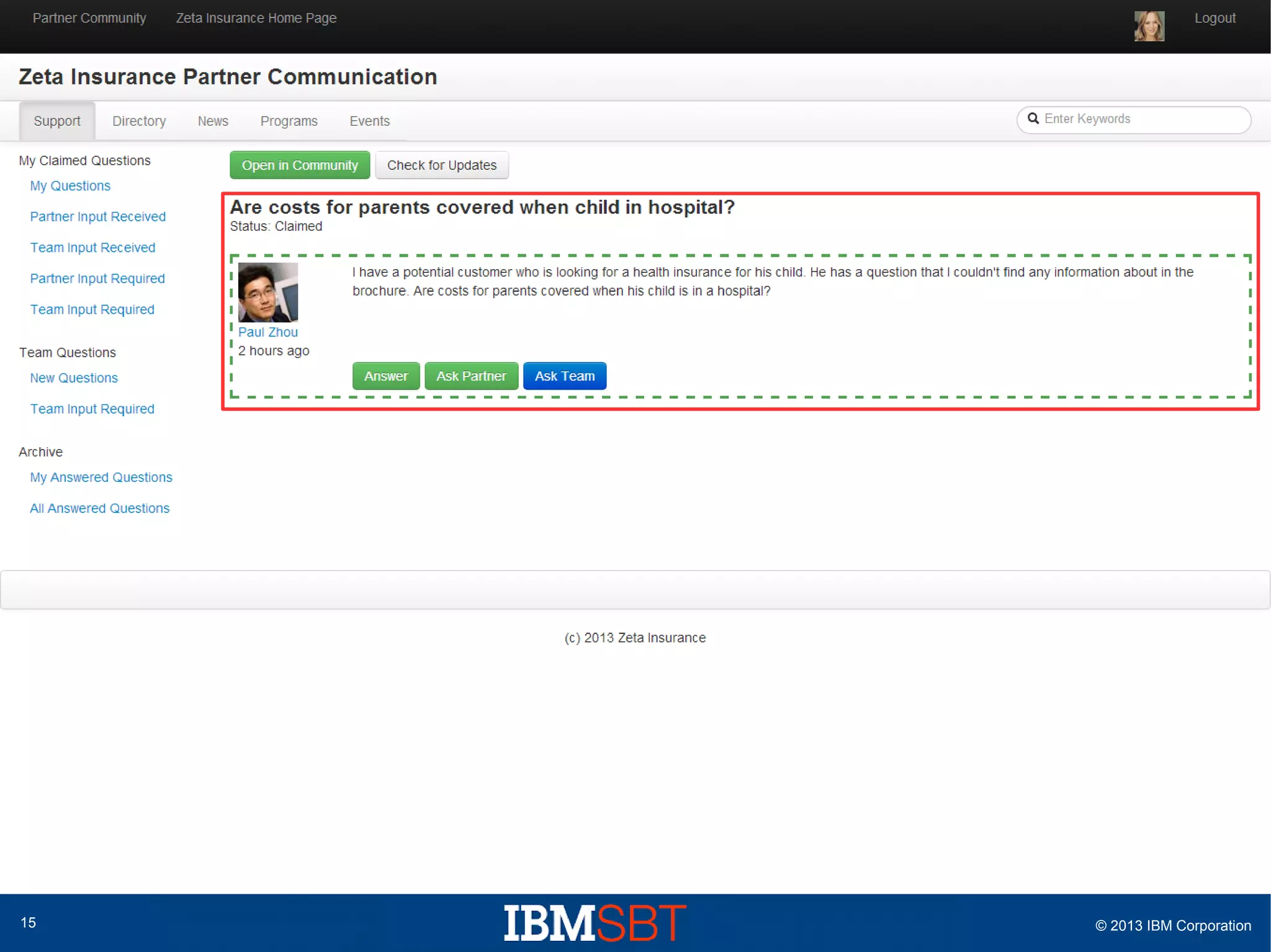 15

© 2013 IBM Corporation

 