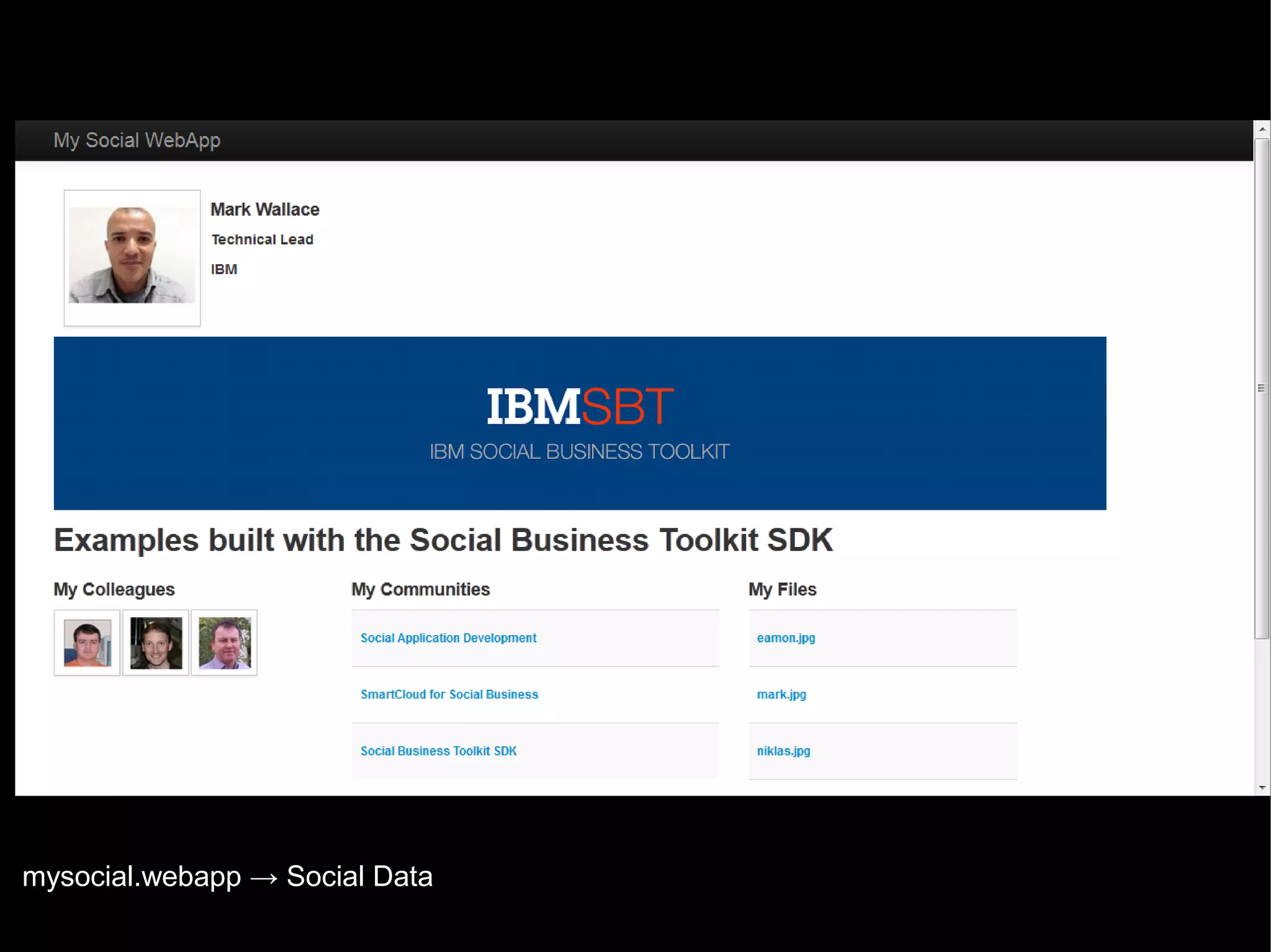 mysocial.webapp → Social Data
© 2013 IBM Corporation

 