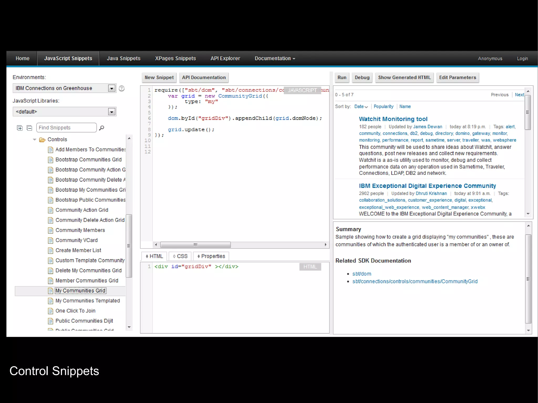 Control Snippets
© 2013 IBM Corporation

 