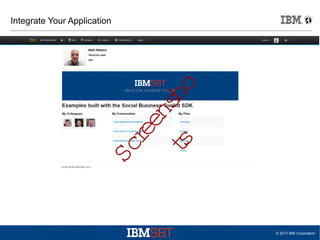 Sc
re
en
sh
t
s
o

Integrate Your Application

© 2013 IBM Corporation

 