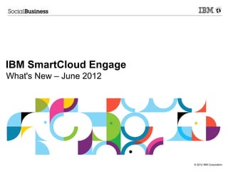 IBM SmartCloud Engage
What's New – June 2012




                         © 2012 IBM Corporation
 