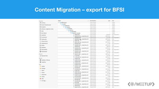 Content Migration – export for BFSI
 