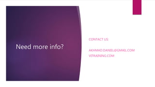 Need more info?
CONTACT US:
AKHMAD.DANIEL@GMAIL.COM
VITRAINING.COM
 