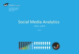 Social Media Analytics
Sentimental Mining
SNS Curation

Social Media Analytics
서비스 소개서
2013.11

 